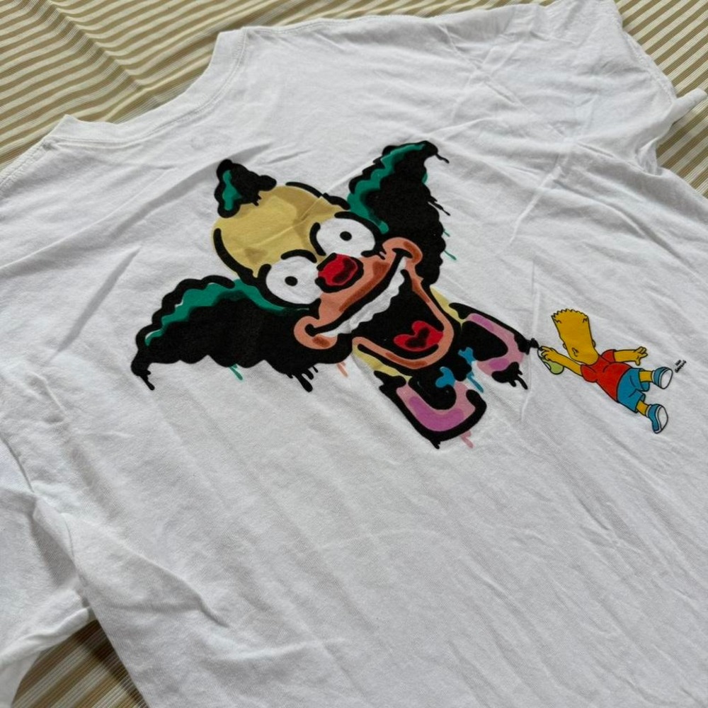 The Simpsons Krusty Bart Graffiti Graphic Tee Tshirt Cartoon Streetwear Large